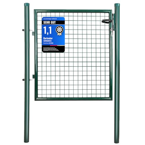SONGMICS Gartentor, verzinkter Stahl, abschließbar, 106 x 150 cm (B x H)