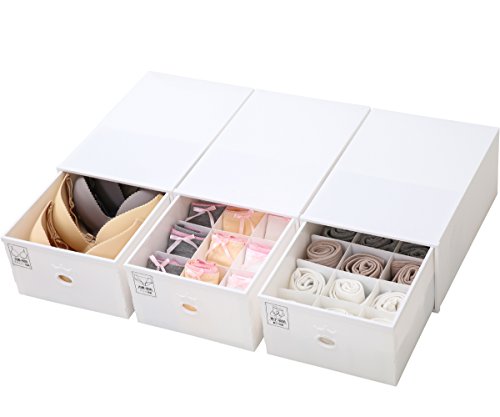 Ironland 3 pack plastic organizer white storage box