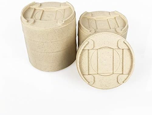 MIIX HOME Bamboo fiber Bed risers 8 Pack Round, Durable & Stackable & Adjustable Bed Risers, Lifts for Bed Frame, Sofa Risers or Furniture Risers/1800 pounds Add 2.5 or 5 cm