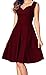 Newbely Womens Vintage Prom Formal Dresses for Women Party Cocktail Wedding Wine Red Dress