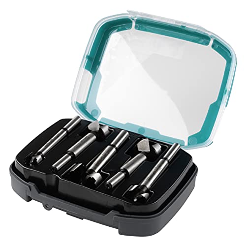 wolfcraft 5x CV Steel Forstner Drill Bit Set for Wood, 15-35 mm