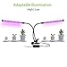 Dual Head LED Plant Grow Light 18W Dimmable 2 Levels Adjustable 360 Degree Flexible Gooseneck for Indoor Plants Hydroponics Greenhouse Garden Home Office[UL Listed, 2019 Upgraded]