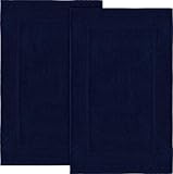 Utopia Towels 21 by 34 Inches Cotton Washable Bath Mat 2 Pack Navy