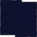 Utopia Towels Cotton Banded Bath Mats, 2 Pack (21 x 34 Inches), Navy Blue