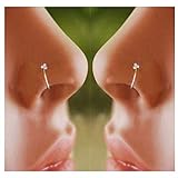 1PC Surgical Steel Nose Ring Crystal Rhinestone Bone Stud Body Piercing Jewelry by khim