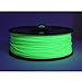 Gizmo Dorks 1.75mm ABS Filament 1kg / 2.2lb for 3D Printers, Fluorescent Green (UV Light)