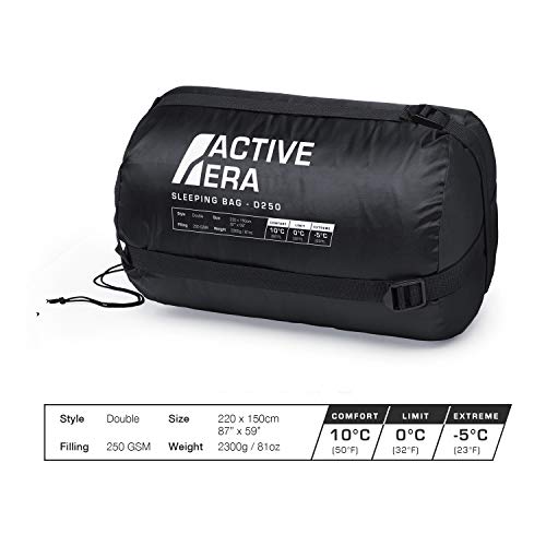 Active Era Double Sleeping Bag Large Queen Size (87" x 60") Water