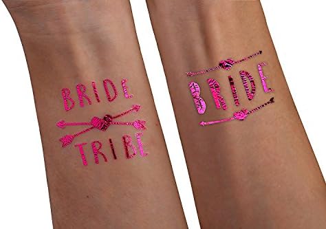 (12 pack) Pink - Bride Tribe Temporary Tattoos For A Bachelorette Party