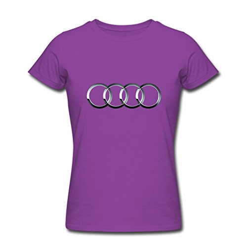 NEVALY Adult's Audi Car Logo Summer T Shirt For Women Purple L