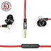 GOgroove AudiOHM iDX in-Ear Earbuds (Red) Noise Isolating Earphones with Mic, Tangle Free Cord, in-Line Controls for Music & Calls, Ergonomic Comfort Fit Headphones