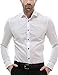 Bentibo Mens White Long Sleeve Button Front Cotton Casual Dress Shirt Classic Fit L