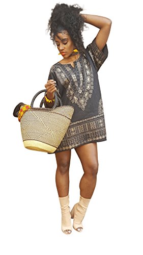 Black and Gold Traditional African Dashiki Shirt