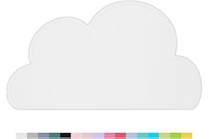 LUCK DAWN Cat Food Mat, Cat Placemat, Cat Feeding Mat，Premium Silicone Anti Slip Waterproof Dog Food Mat with High Lips，Pet Food Tray for Dogs, Cats & Others Animal (White)