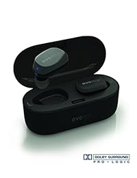 True Auriculares inalámbricos auriculares Evotech Opus, Dolby Surround Pro Logic sonido 3d, cancelación de ruido, Bluetooth V4.2 Headset, emparejamiento fácil Auriculares con caja de carga y Mic incorporado para iPhone, Samsung,