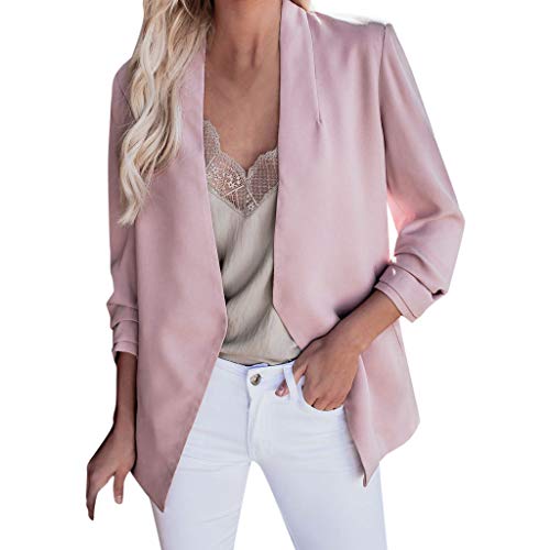 COM1950s Women Tops Sweatshirt Plus Size Blazer Tops Long Sleeve Pockets Jacket Ladies Office Wear Coat Leisure Suit - Thumbnail 2