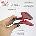 COOK WITH COLOR Wide Heavy Duty Chip Clips, Large Bag Clips for Food Storage, Pack of 4, Red