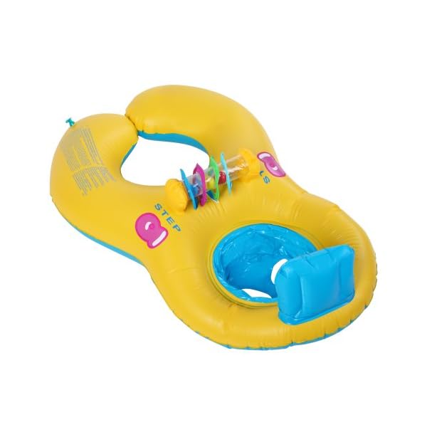 Inflatable-Mother-Baby-Swimming-Ring-with-Seat-Floaties-Swim-Pool-Float-Toy
