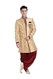 Indian Fashion Beige Color Brocade Sherwani For Mens 84133