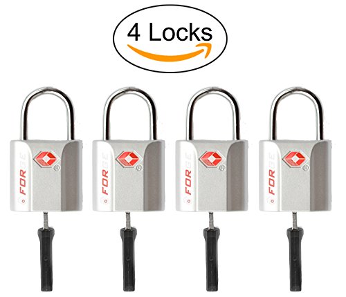 Silver 4 pack tsa approved luggage locks