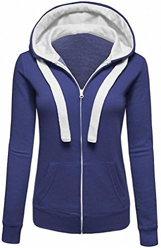 Women Hoodies Zipper Hooded Sweatshirts Long Sleeve Hoodies Pocket Sweatshirts Tops Women Clothing WS126E Blue L