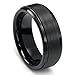 8MM Black High Polish / Matte Finish Men's Tungsten Ring Wedding Band