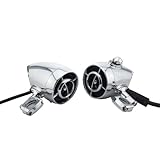 Motorcycle Aluminium Bullet Shape Waterproof Heavy Duty Wireless Bluetooth Stereo System with USB Charging Port & Aux