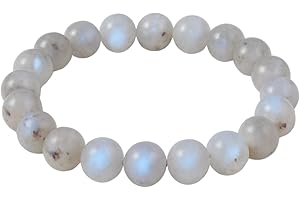 ANAYA AGATE Natural Moonstone Gemstone Bead Bracelet – Healing Crystal Bracelet for Women, Men, Teens – 8mm Round Beaded Bracelets – Unisex Stretchy Gemstone Bracelet – Emotion, Relationship, Love, Gift Box