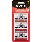Pack of 3 Sony MC60 Dictating Cassettes, Micro, 60 Minutes