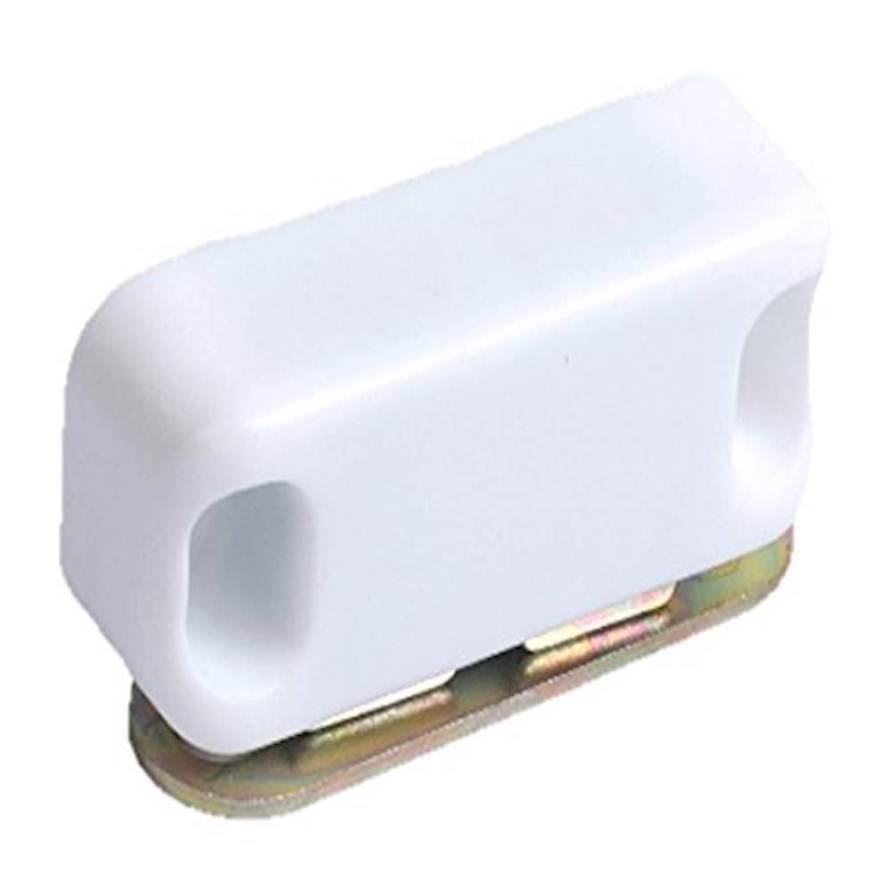 Merriway BH04806 (4 Pcs) Magnetic Cupboard Cabinet Door Catches, White 42mm (1.5/8 inch) with Single Plate and Screws, 6 kg (13lb) Pull Strength - Pack of 4 Pieces