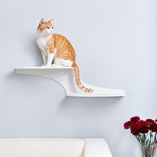 Refined Feline Cat Clouds Cat Shelf Left White