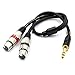 tisino 2 XLR Stereo to 1/4 TRS Y-Splitter Cable, Dual XLR Female to Quarter inch Headphone Jack Stereo Breakout Cable - 5ft / 1.5m
