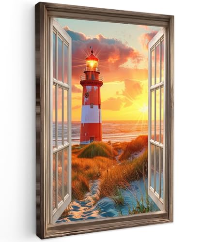 MuchoWow© Wandbilder Groß 80x120 cm XXL Wohnzimmer Wanddeko Schlafzimmer Zimmerdeko Wandgemälde Zimmer Deko auf Wand Dekoration Wall Art Fensterblick