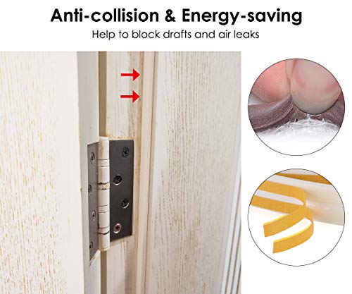 QIBOX Indoor Weather Strips, 52Ft Weather Stripping for Doors Window Seal Draft Stopper Door Sweep, Insulation Door Strip Kit Soundproofing Anti-Collision Self-Adhesive (2 Rolls) - Thumbnail 2