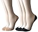 CAcB Women's Lowest Cut Liner Socks w/Forefoot Cushion & Silicone Heel,5 pairs