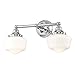 Schoolhouse Bathroom Light Chrome White Opal Glass 2 Light 17 Inch Length