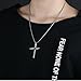 LineAve Men's Stainless Steel Nail and Rope Cross Pendant Necklace