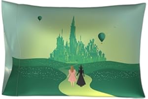 Wicked Elphaba and Glinda Beauty Silky Satin Standard Pillowcase Cover 20x30 for Hair and Skin, (Officially Licensed Product)