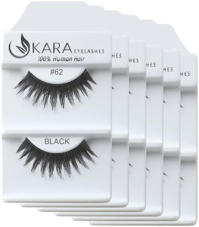 KARA 100% Natural Human Hair Hand Crafted Eyelashes Short, Medium, Long 6Pairs