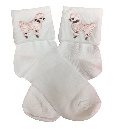 Hip Hop 50's Shop Girls Bobby Socks W/Poodle Applique for Children and Toddlers (Light Pink, Child) - Thumbnail 7