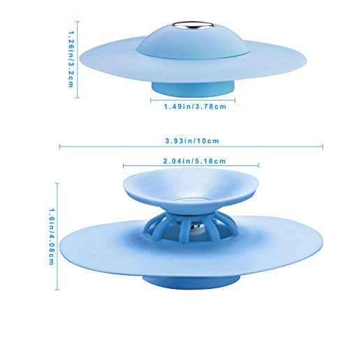 MBSSHI Multi-function Drain Stopper and Hair Catcher of 3 Colors and Strainer for Floor, Laundry, Kitchen and Bathroom (3pack)