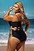 LALAGEN Women's Sexy Lace Up Hollow Out Monokini Plus Size One Piece Swimsuit Black XXXL