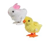 Plush Wind-up Hopping Friends Chicks and Bunnies, 3