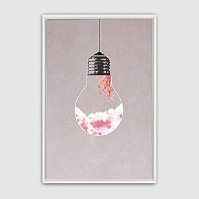 Framed Canvas Wall Art Bottle and Bulb Canvas Prints Home Artwork Decoration for Living Room,Bedroom - 16x24 inches