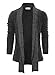 Tom's Ware Mens Classic Fashion Marled Open-Front Shawl Collar Cardigan TWGG1308-1008-CHARCOAL-US M