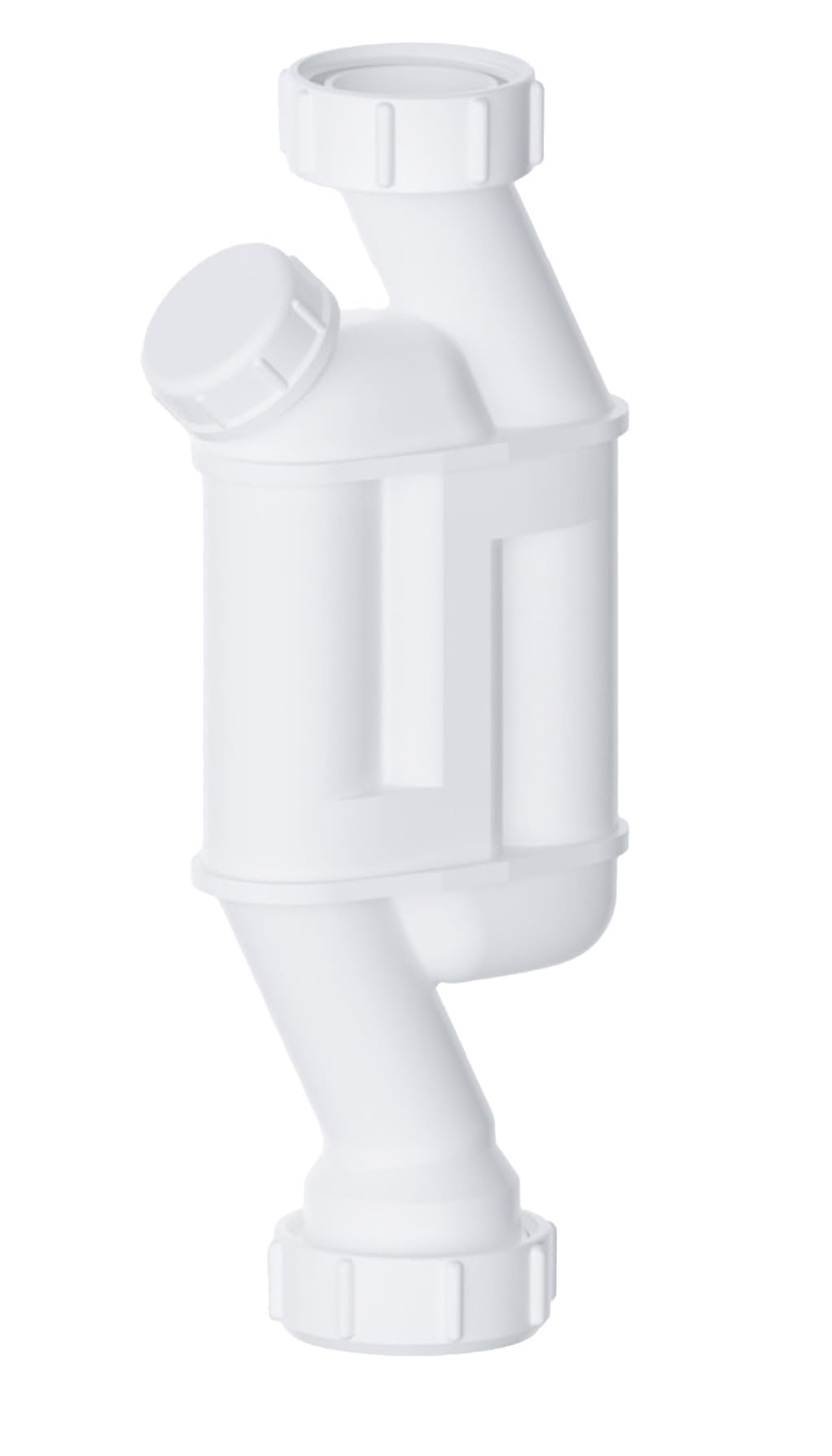 PlumbEZ Straight Through Trap - 32mm Pedestal Trap 1.1/4" with Cleaning Eye for Basin Waste, Straight Sink Trap with Multi-Fit Outlet