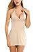 Avidlove Sleepwear Womens Chemise Sexy Nightie Full Slip Lace Babydoll Dress, Apricot, Small