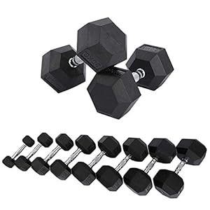 Gietijzeren Hex Dumbbells 1 PC – 2,5 kg tot 15 kg Rubber Halter Gewichten Home Gym Fitness Oefening Workout Training…