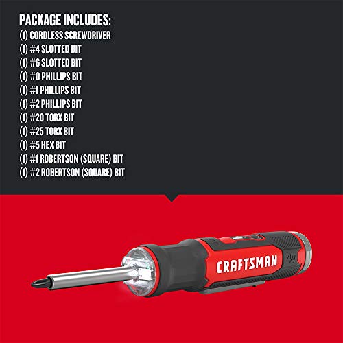 CRAFTSMAN 4V MAX Cordless Screwdriver, Electric (CMCF604) Pricepulse