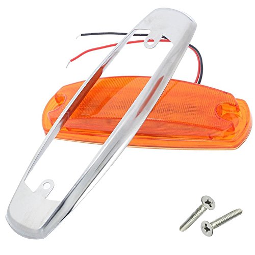 NEW SUN 2pc LED Trailer Side Marker Lights Amber Clearance Lamp w/Bezel - 12 Diodes - Thumbnail 3