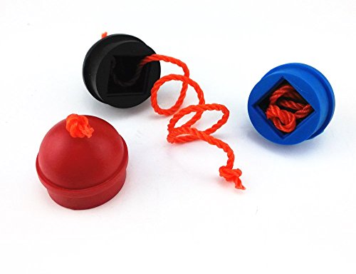 Honbay 3pcs Mix Color Rubber Pool Table Billiard Cue Chalk Holders with String